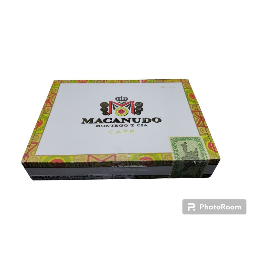 Macanudo Wooden Cigar Box 8 Crystal Montego Y Cia Empty With Tax Stamp Pre-owned